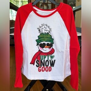 Holiday time up to snow good snowman tee